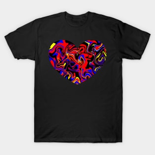 Polyamory Pride Marble Heart (traditional flag) T-Shirt